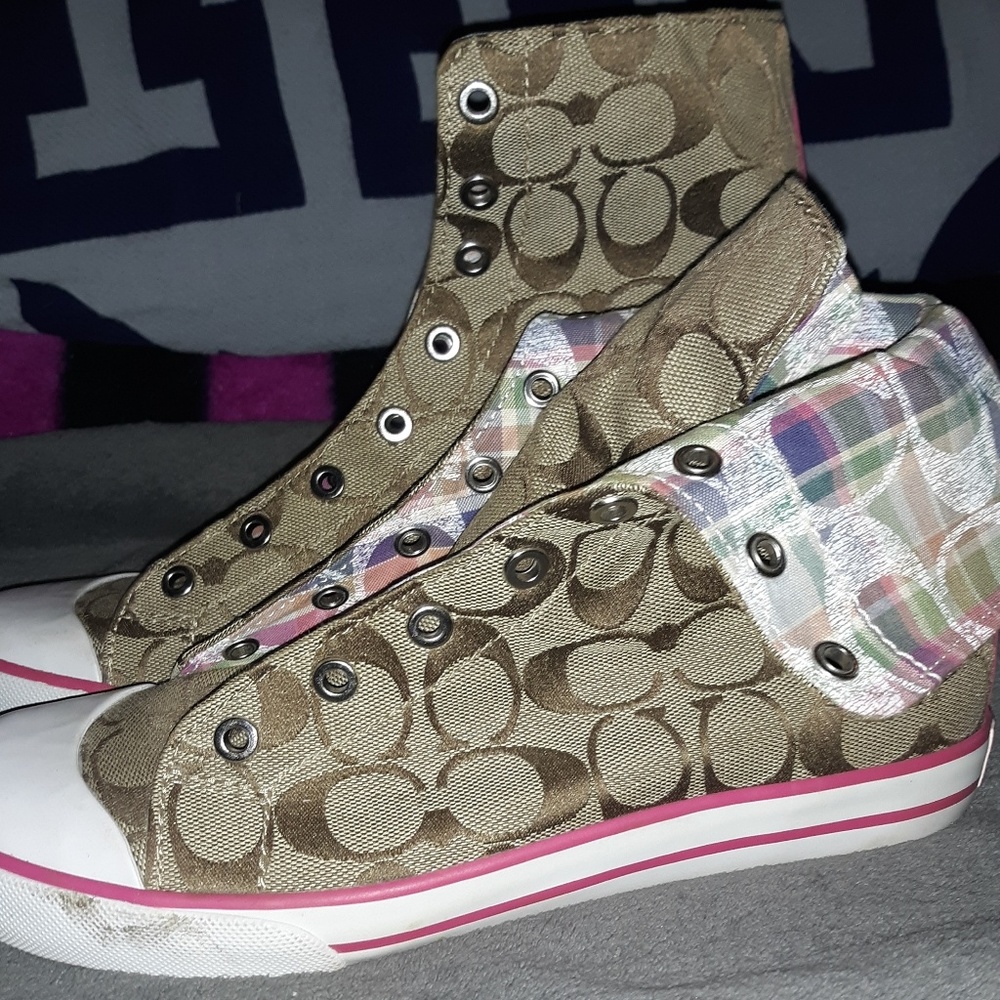 Womens New Coach signature canvas Hi-Top sneakers